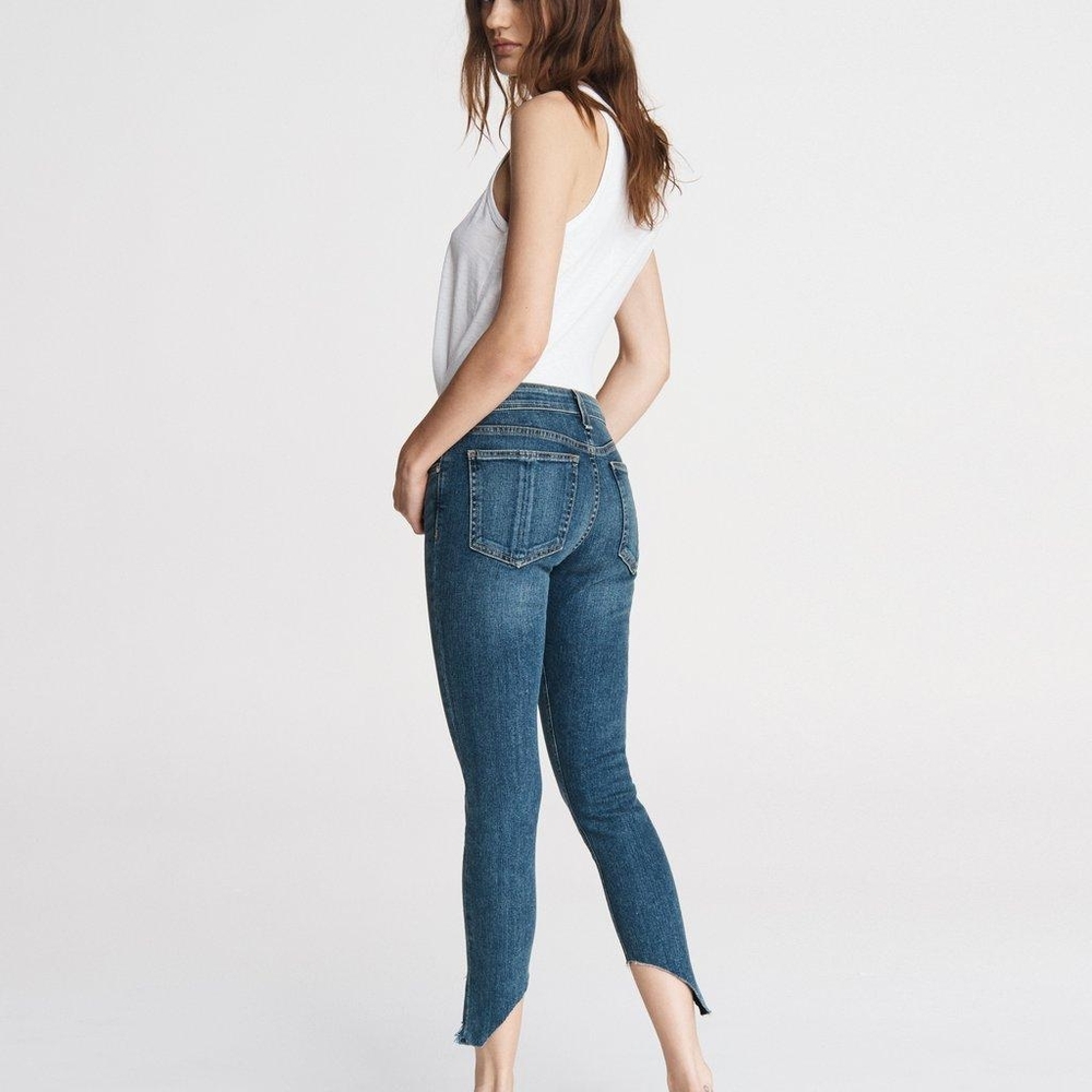 Rag & Bone Hampton Cate Jeans Raw Hem Mid Rise 28 Hampton